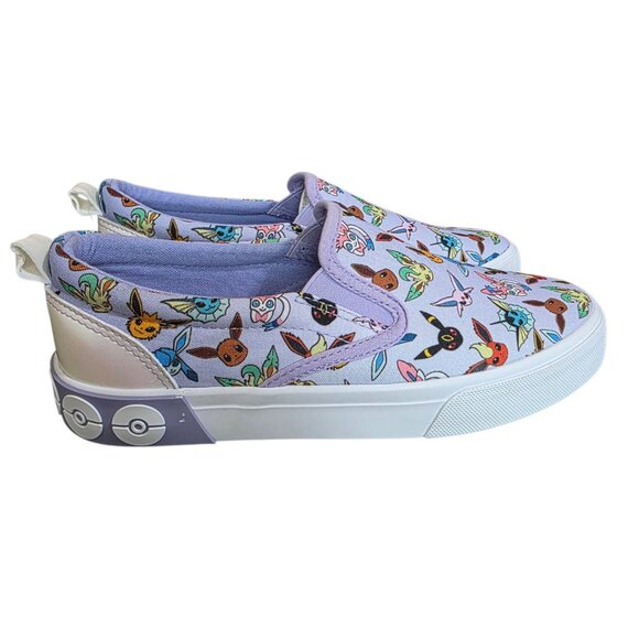 Pokemon Pikachu Slip-On Canvas Casual Sneakers Twin Gore Big Girl Size 4 - Picture 4 of 7
